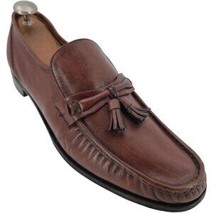 Florsheim Royal Imperial Men 13 Brown Leather Dress Shoes Moc-toe Tassel Loafers